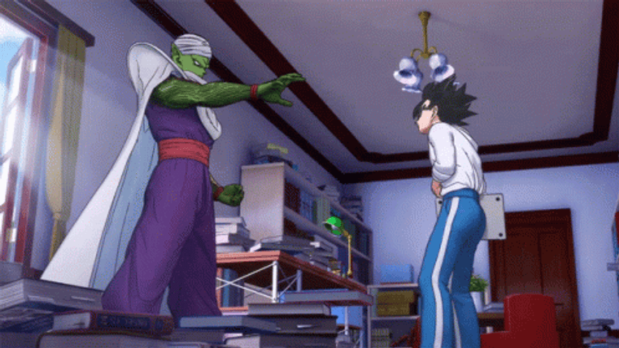 Piccolo Transforming Gohan GIF
