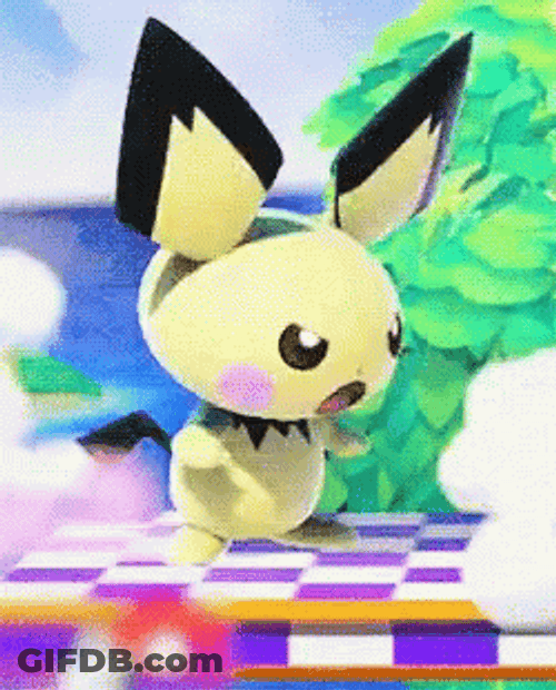 Pichu Being Electrified By Its Power GIF