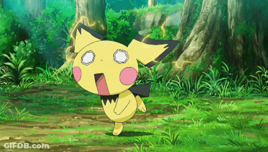 Pichu Feeling Dizzy And Falling To The Ground GIF