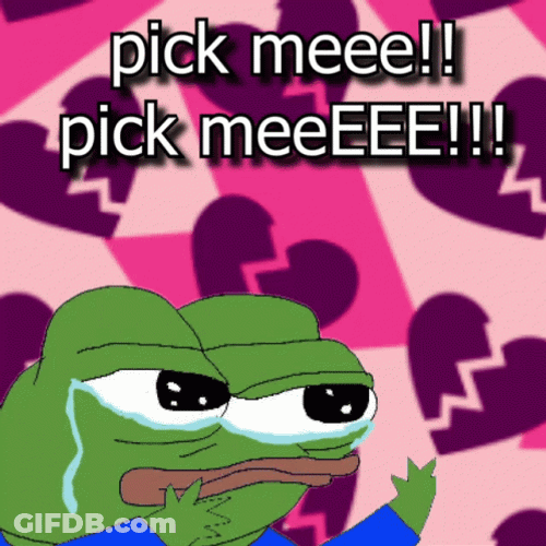 Pick Me Crying Cartoon Frog GIF