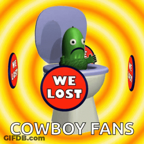 Pickle On Toilet We Lost Cowboy Fans GIF