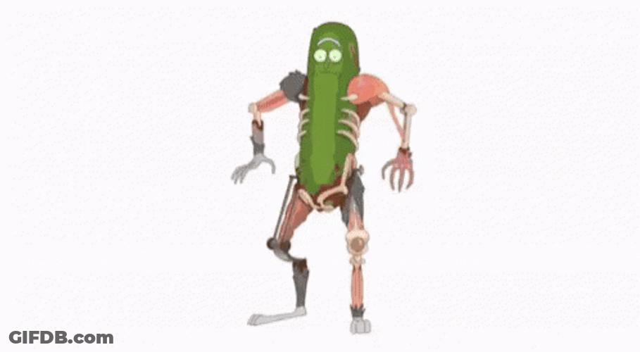 Pickle Rick 360 Degree Turn GIF