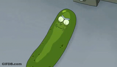 Pickle Rick Laying On Floor GIF