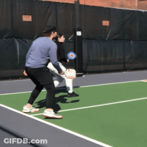 Pickleball Game Energetic Hitting Ball GIF