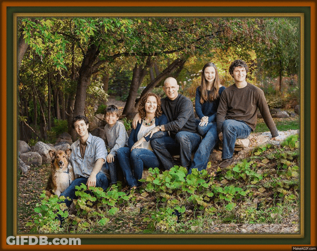 Picture Of Big Family In Nature GIF
