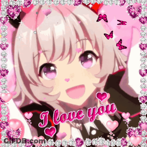 Picture Of Girl With I Love You GIF