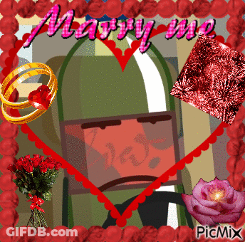 Picture Saying Marry Me Surrounded By Roses And Fireworks GIF