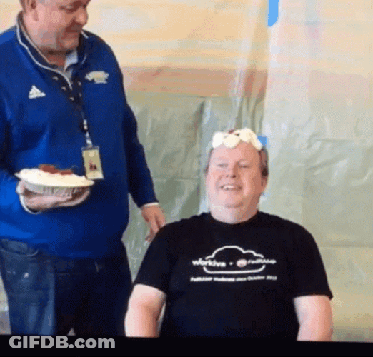 Pie In The Face Of Dad GIF