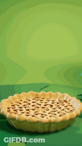 Pie On Green Surface GIF