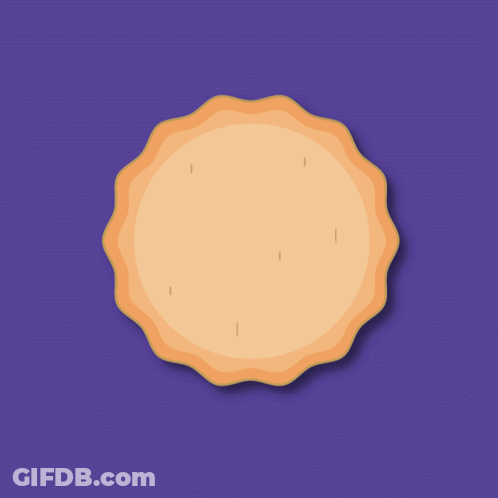 Pie With Arms And Legs On Purple GIF
