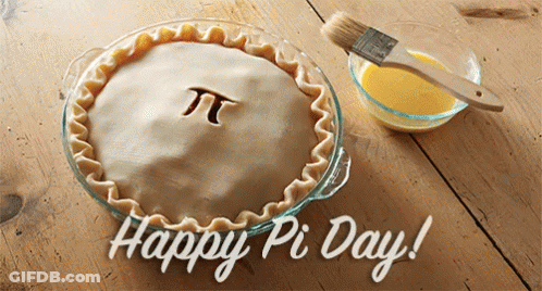 Pie With Pi On Wooden Table GIF