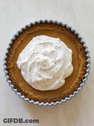 Pie With Whipped Cream And Cinnamon Sprinkles GIF