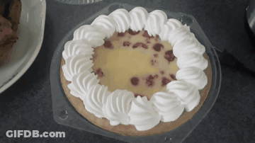 Pie With Whipped Cream In Plastic Container GIF