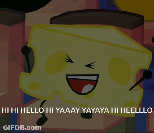 Piece Of Cheese Saying Hi Hello Yaaay Yaya GIF