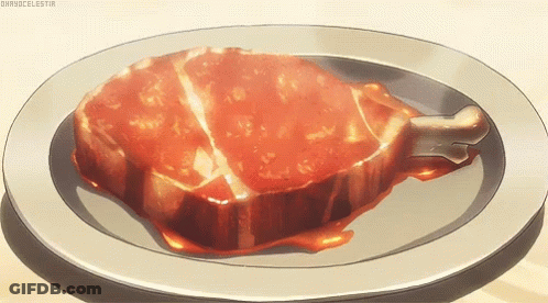Piece Of Meat On Plate With Darrocelestia GIF