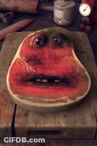 Piece Of Meat With Face GIF