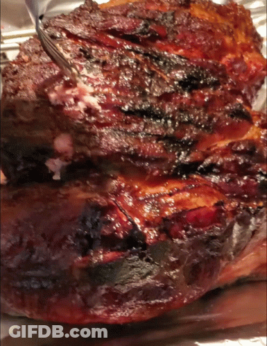 Piece Of Meat With Fork GIF