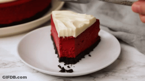 Piece Of Red Velvet Cheesecake GIF
