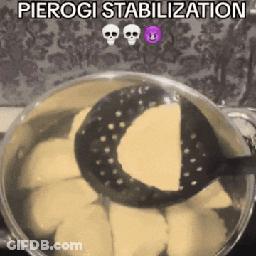 Pierogi Stabilization Written On Pot Bottom GIF