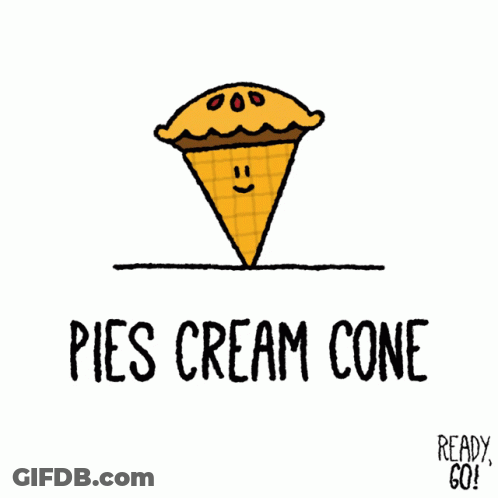 Pies Cream Cone Cartoon Drawing GIF