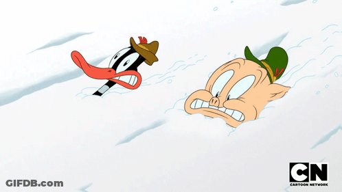 Pig And Duck Cartoon With CN GIF
