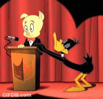 Pig And Duck Giving Speech GIF