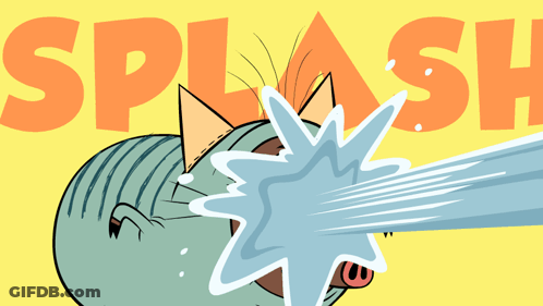 Pig Cartoon With Splash Text GIF