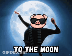 Pig Dancing In Front Of Full Moon GIF