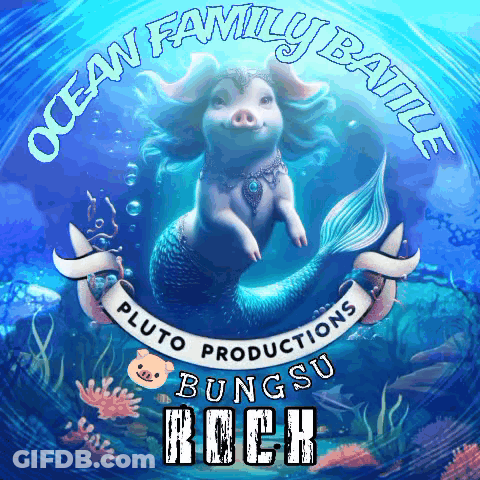 Pig In Mermaid Outfit Ocean Family Battle GIF