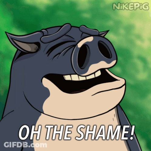 Pig Saying Oh The Shame GIF