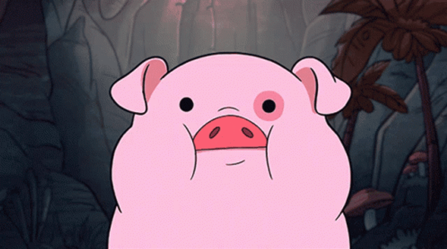 Pig Waddles Sad Blink GIF