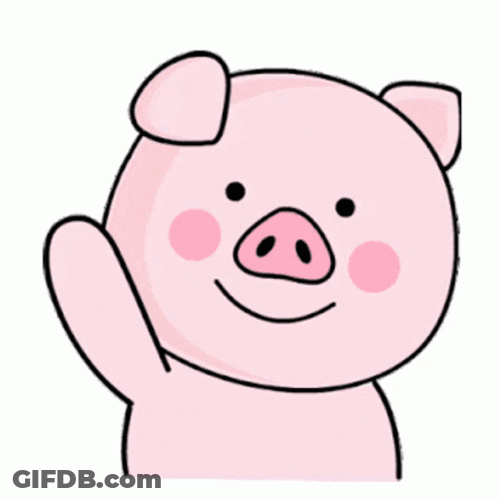 Pig Waving Hands Hi GIF
