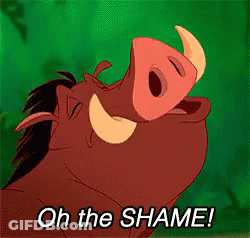 Pig With Horns Saying Oh The Shame GIF