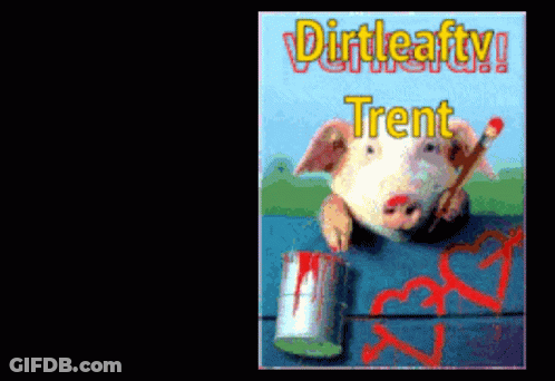 Pig With Paint Brush Dirtleafty Trent GIF