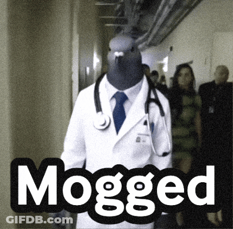 Pigeon Doctor With Stethoscope Saying Mogged GIF