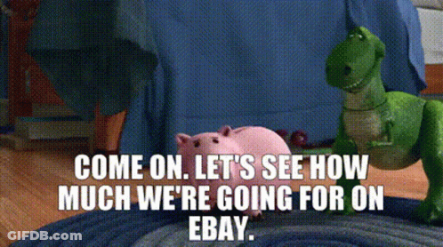 Piggy Bank And Toy Story Dinosaur GIF