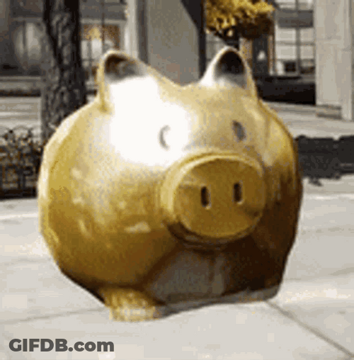 Piggy Golden Piggy Bouncing GIF