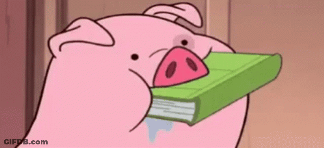 Piggy Gravity Falls Chewing Eating Book GIF