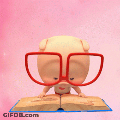Piggy Piglet Reading Book Surprised Wow GIF