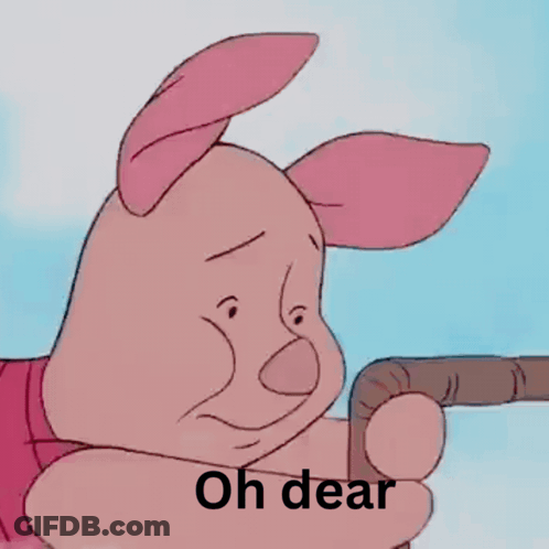 Piglet From Winnie The Pooh Is Holding A Cane And Pointing At Something GIF