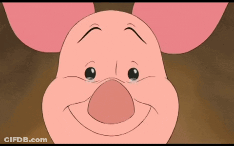 Piglet From Winnie The Pooh Is Smiling With His Eyes Closed GIF