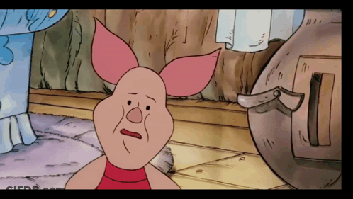Piglet From Winnie The Pooh Looks Sad And Tired GIF