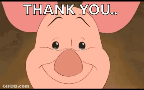 Piglet From Winnie The Pooh Says Thank You GIF