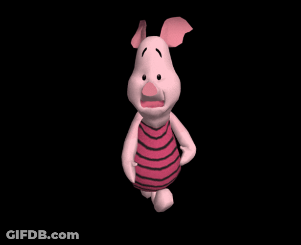 Piglet Running Scared GIF