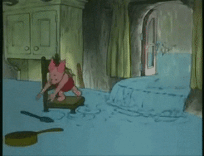 Piglet Trapped In The Flooding GIF