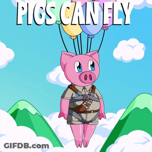 Pigs Can Fly Animated Digital Art GIF