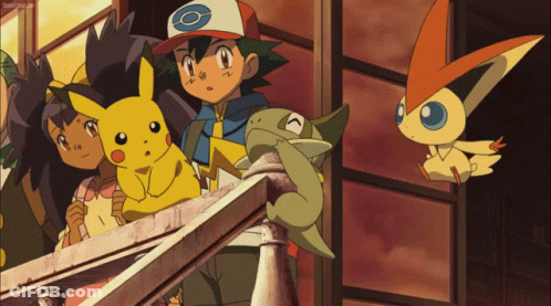 Pikachu And Ash On Balcony Looking Out Window GIF