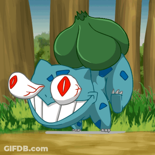 Pikachu And Bulbasaur Looking At Moon GIF