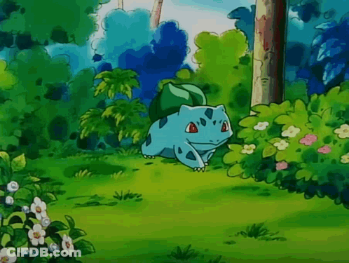 Pikachu And Bulbasaur Together GIF