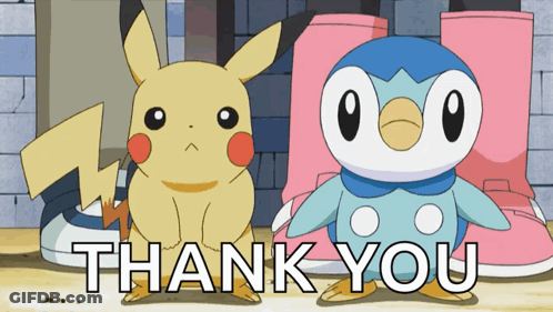 Pikachu And Penguin Thank You GIF